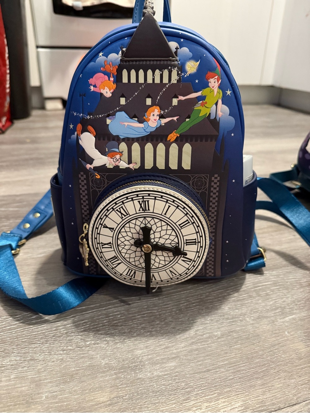 Peter Pan Themed Loungefly Navy Blue Mini Backpack with matching wallet